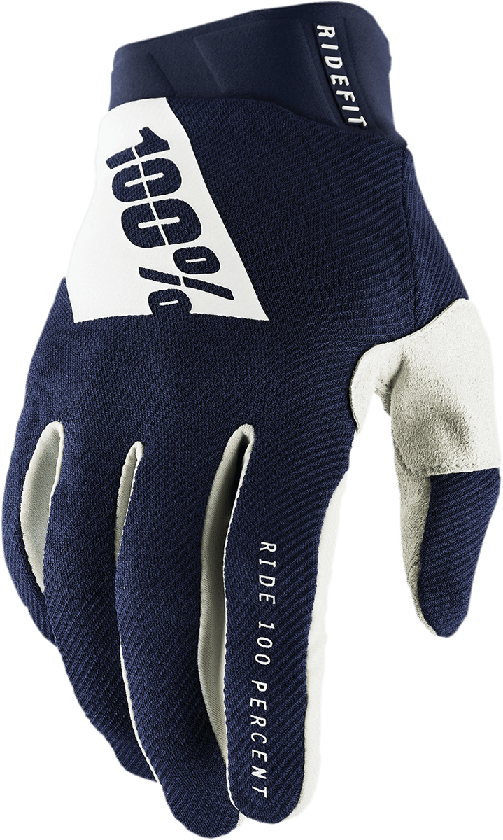 100% Ridefit Gloves - Navy/White - 2XL 10010-00029 - Electrek Moto