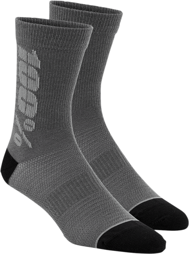 100% Rythym Socks - Charcoal/Gray - Large/XL 24006-457-18 - Electrek Moto