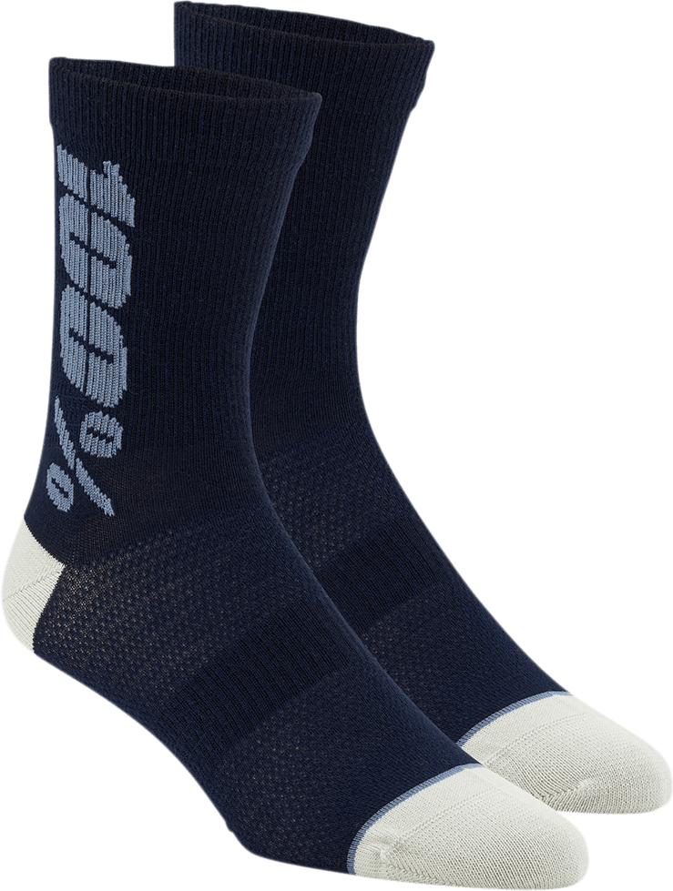100% Rythym Socks - Navy/Slate - Large/XL 24006-455-18 - Electrek Moto