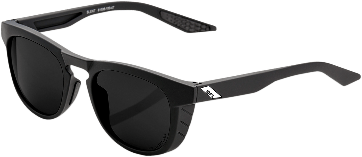 100% Slent Sunglasses - Black - Gray Polarized 61035-100-47 - Electrek Moto