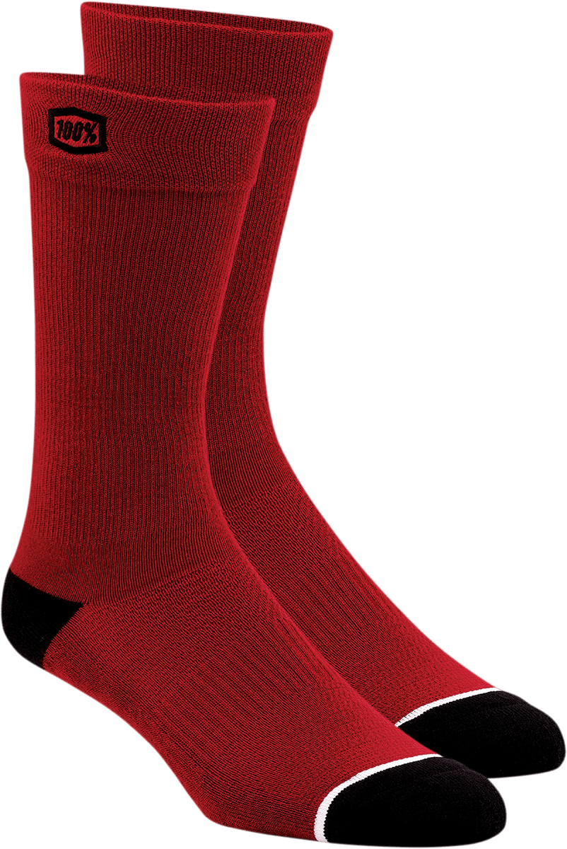 100% Solid Socks - Red - Small/Medium 20050-00006 - Electrek Moto