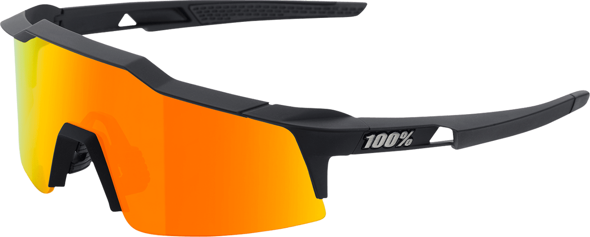 100% Speedcraft SL Sunglasses - Black - Red Mirror 60008-00005 - Electrek Moto