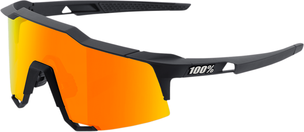 100% Speedcraft Sunglasses - Black - Red Mirror 60007-00008 - Electrek Moto