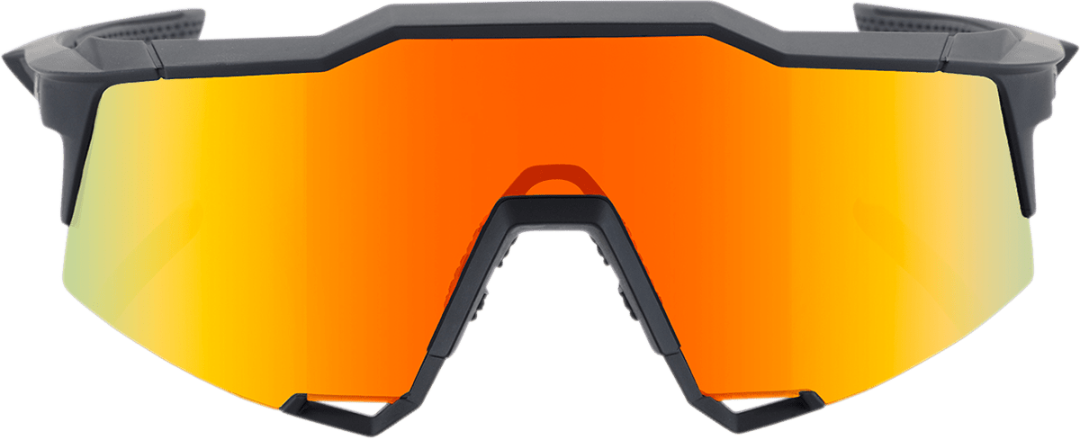 100% Speedcraft Sunglasses - Black - Red Mirror 60007-00008 - Electrek Moto