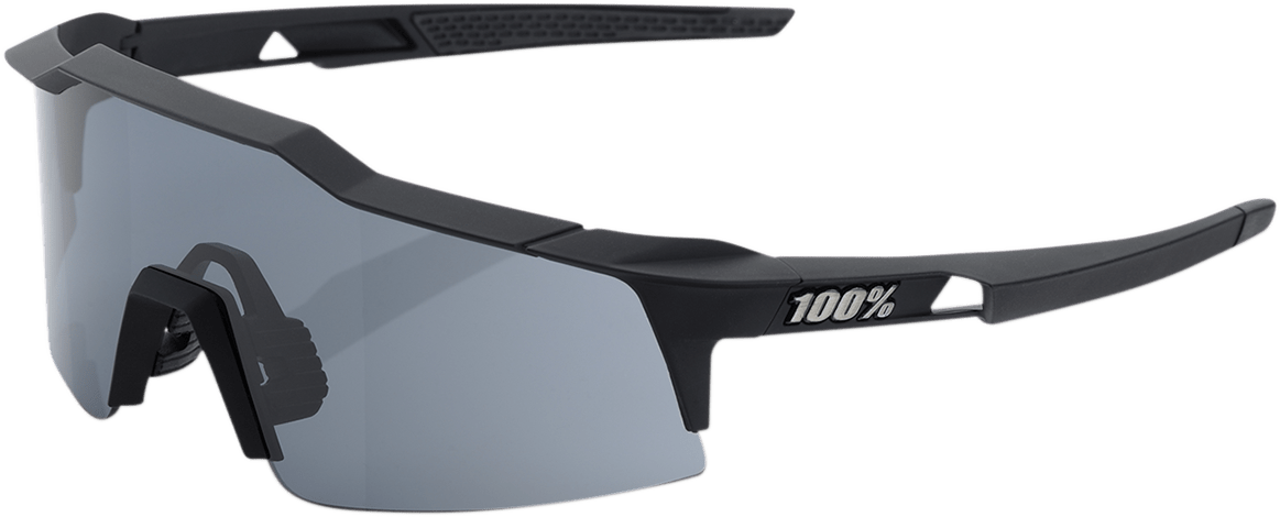 100% Speedcraft XS Sunglasses - Black - Smoke 60009-00000 - Electrek Moto