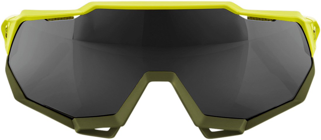 100% Speedtrap Sunglasses - Yellow - Black Mirror Lens 61023-004-61 - Electrek Moto