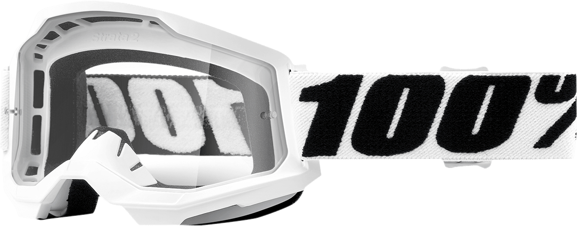 100% Strata 2 Goggles - Everest - Clear 50027-00009 - Electrek Moto