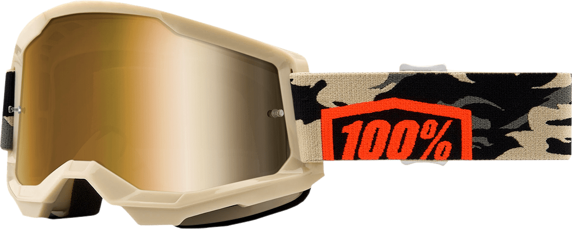 100% Strata 2 Goggles - Kombat - True Gold 50028-00007 - Electrek Moto