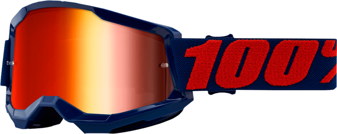 100% Strata 2 Goggles - Masego - Red Mirror 50028-00008 - Electrek Moto