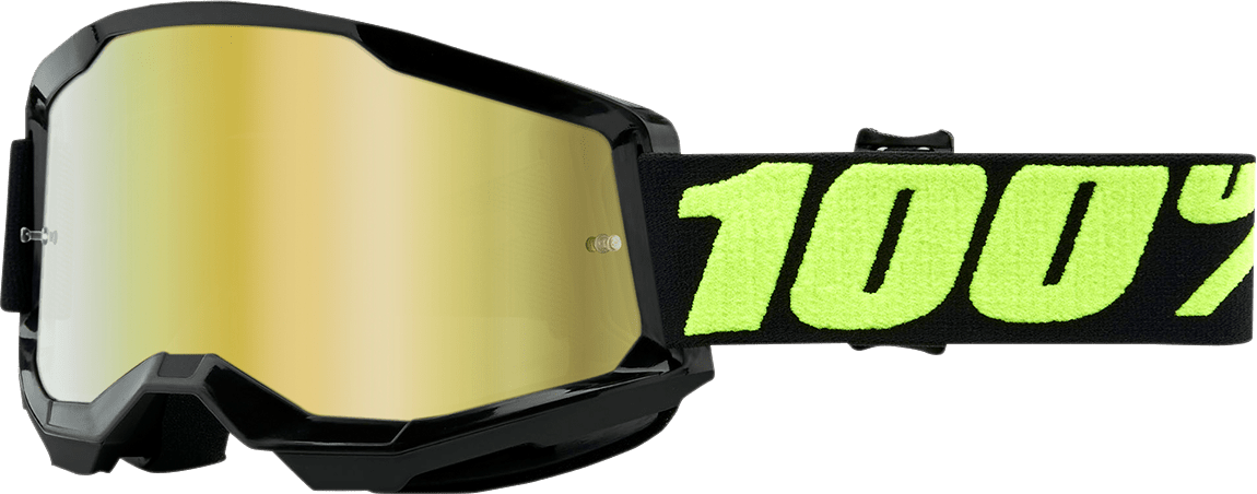 100% Strata 2 Goggles - Upsol - Gold Mirror 50028-00012 - Electrek Moto