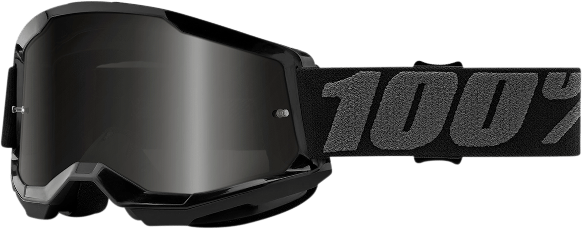 100% Strata 2 Sand Goggles - Black - Smoke 50030-00001 - Electrek Moto