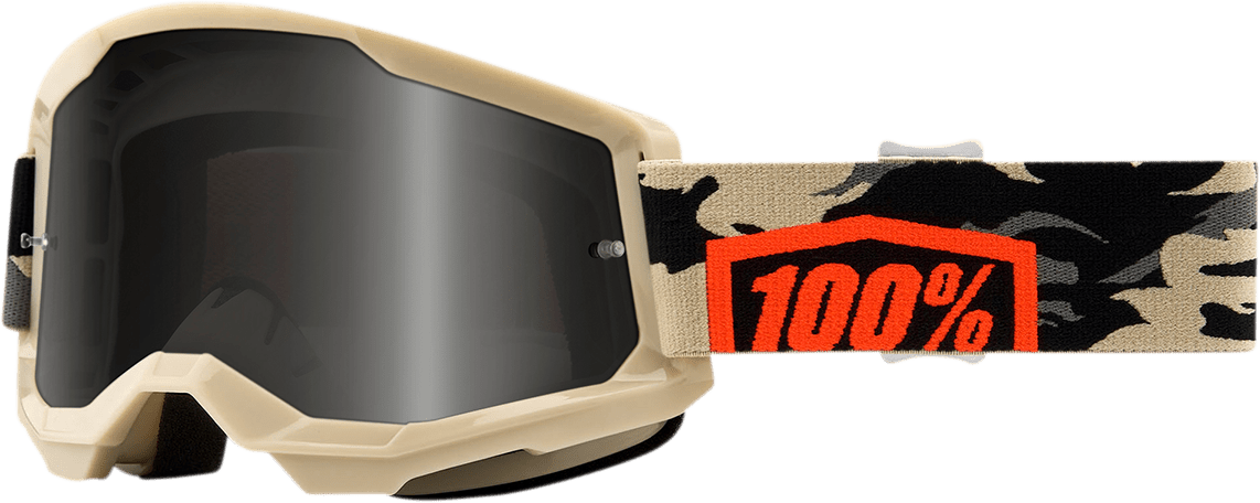 100% Strata 2 Sand Goggles - Kombat - Smoke 50030-00003 - Electrek Moto