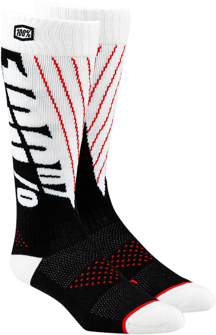 100% Torque Comfort Moto Socks - Black/White - Large/XL 24007-011-18 - Electrek Moto