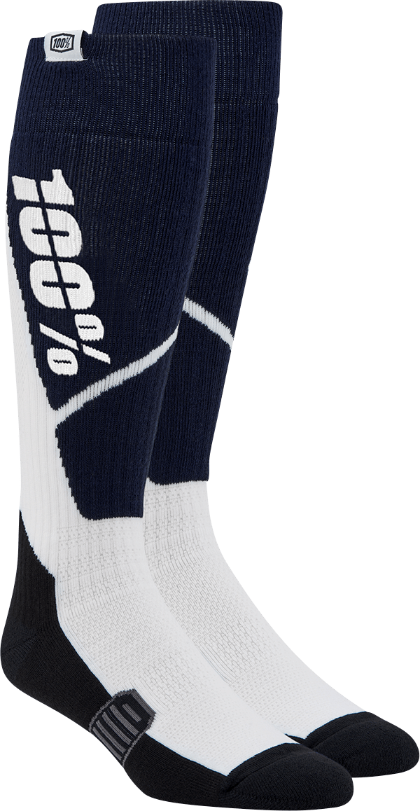 100% Torque Comfort Moto Socks - Navy/White - Large/XL 20053-00006 - Electrek Moto