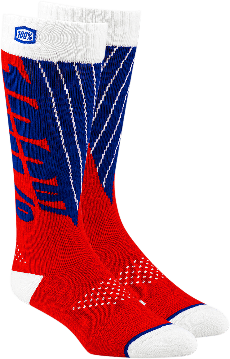 100% Torque Comfort Moto Socks - Red/Blue - Large/XL 24007-350-18 - Electrek Moto