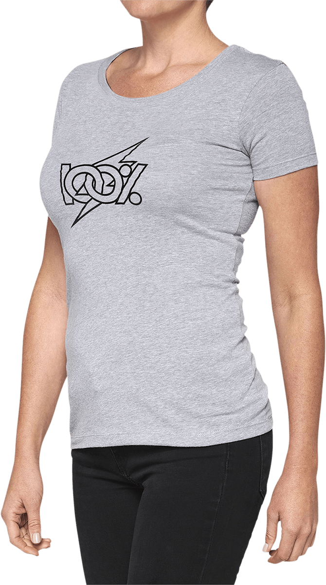 100% Women's Fioki T-Shirt - Heather Gray - Small 28107-188-10 - Electrek Moto