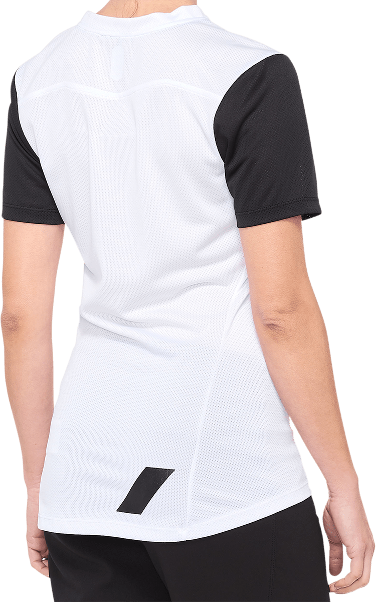100% Women's Ridecamp Jersey - Short-Sleeve - White/Black - Large 40035-00008 - Electrek Moto