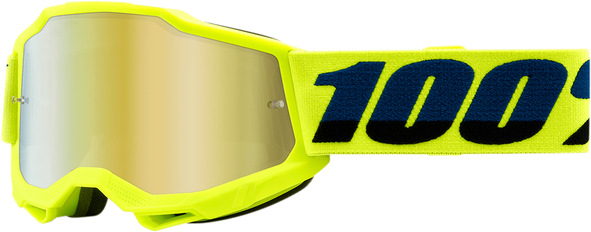 100% Youth Accuri 2 Goggles - Fluo Yellow - Gold Mirror 50025-00001 - Electrek Moto