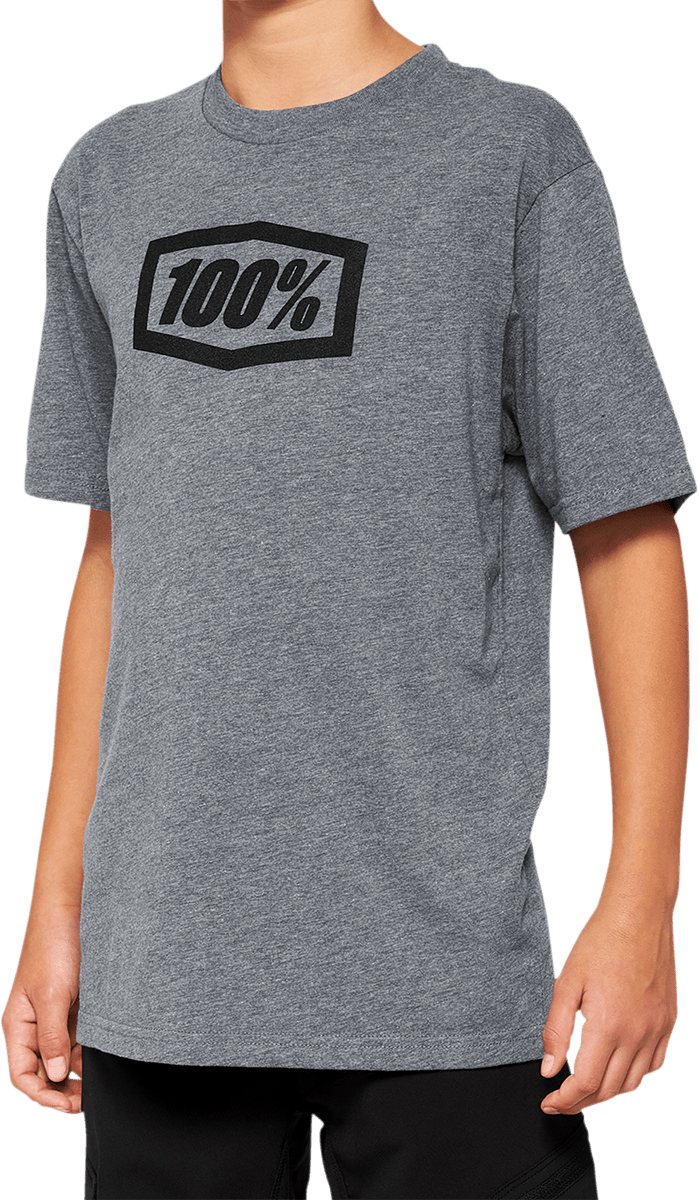 100% Youth Icon T-Shirt - Gray - Small 20001-00008 - Electrek Moto