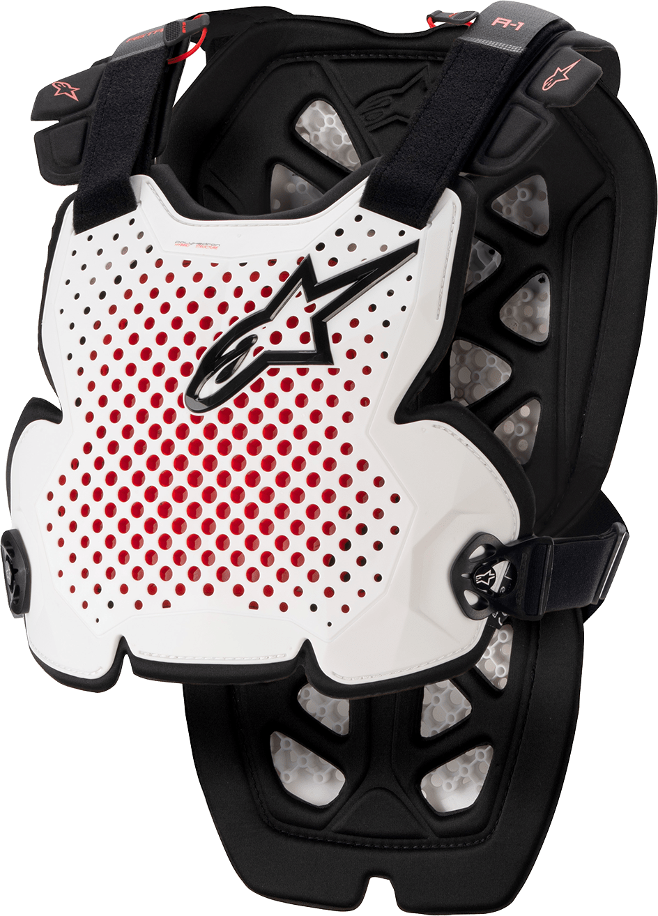 ALPINESTARS A-1 Pro Chest Protector - White/Black/Red - XL/2XL 6700123213XL2X - Electrek Moto