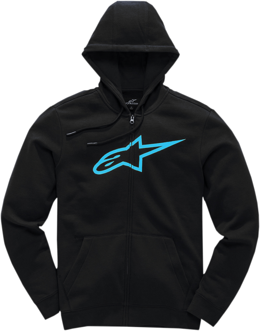 ALPINESTARS Ageless 2 Zip Hoodie - Black/Turquoise - Large 103853052-1076L - Electrek Moto