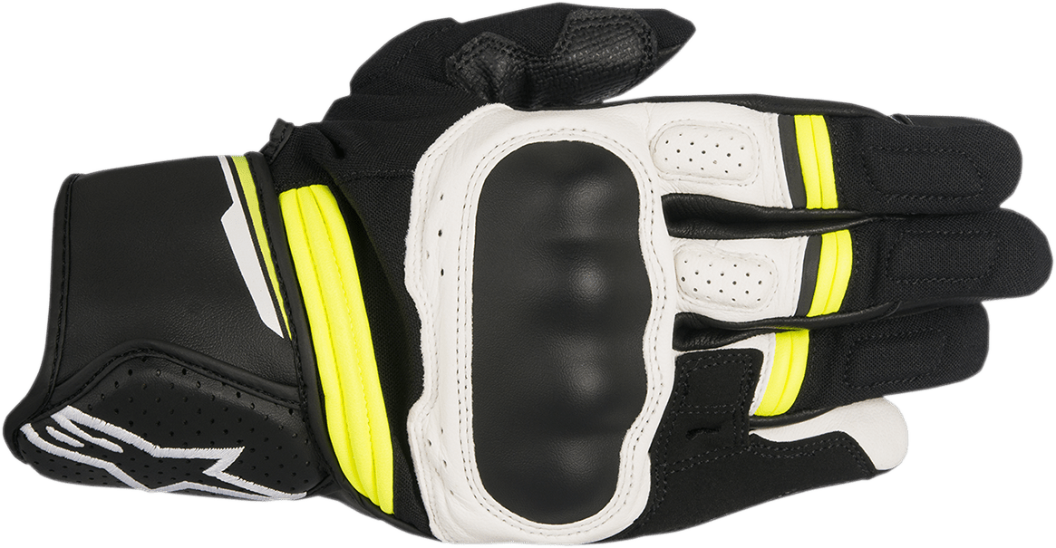 ALPINESTARS Booster Gloves - Black/White/Yellow - 3XL 3566917-125-3X - Electrek Moto