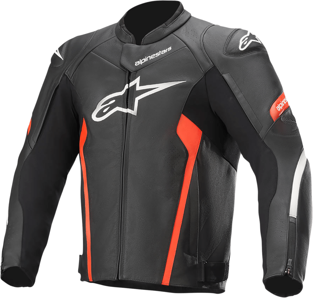 ALPINESTARS Faster v2 Leather Jacket - Black/Red - US 38 / EU 48 3103521 - 1030 - 48 - Electrek Moto