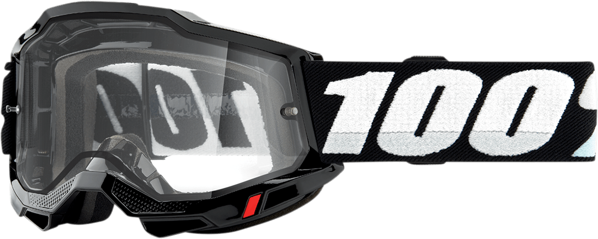100% Accuri 2 Enduro Goggles - Black - Clear 50015-00001 - Electrek Moto