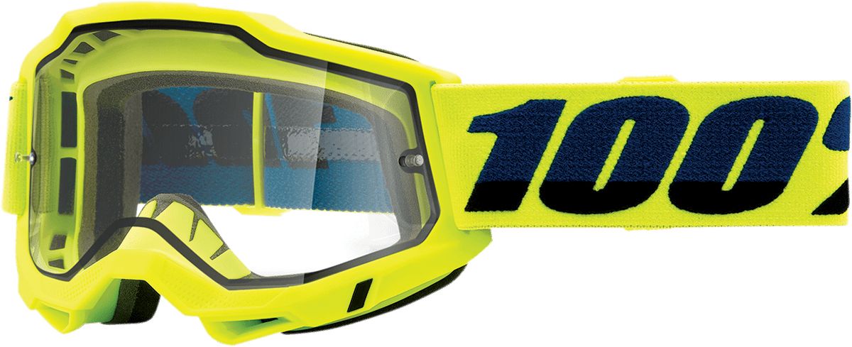 100% Accuri 2 Enduro Goggles - Fluo Yellow - Clear 50015-00003 - Electrek Moto