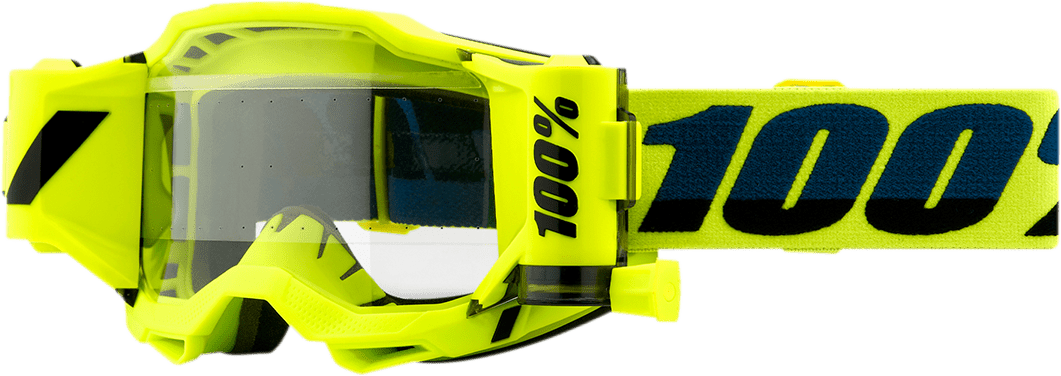 100% Accuri 2 Forecast Goggles - Fluo Yellow - Clear 50017-00002 - Electrek Moto