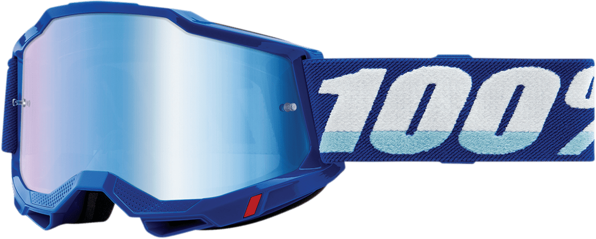 100% Accuri 2 Goggles - Blue - Blue Mirror 50014-00002 - Electrek Moto