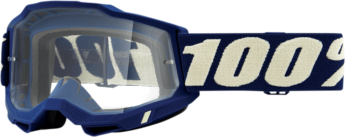 100% Accuri 2 Goggles - Deep Marine - Clear 50221-101-11 - Electrek Moto