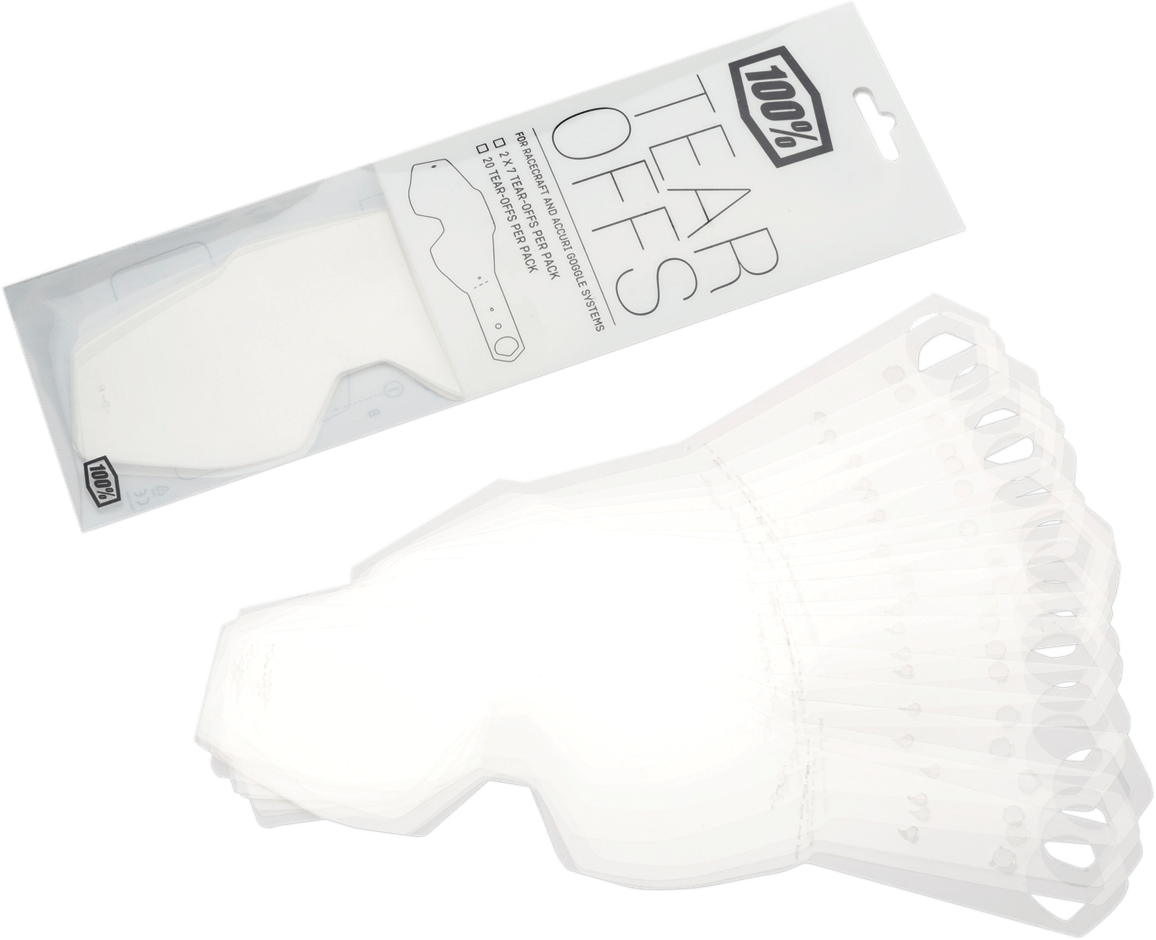 100% Accuri Junior Tear-Offs - 20 Pack 59019-00001 - Electrek Moto