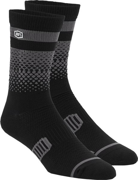 100% Advocate Socks - Black/Charcoal - Small/Medium 24017-376-17 - Electrek Moto