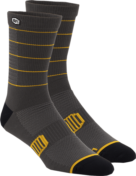 100% Advocate Socks - Charcoal/Mustard - Large/XL 24017-459-18 - Electrek Moto
