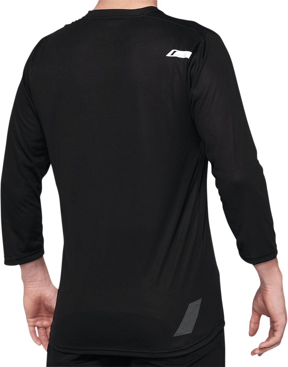 100% Airmatic 3/4 Sleeve Jersey - Black - Medium 40018-00001 - Electrek Moto