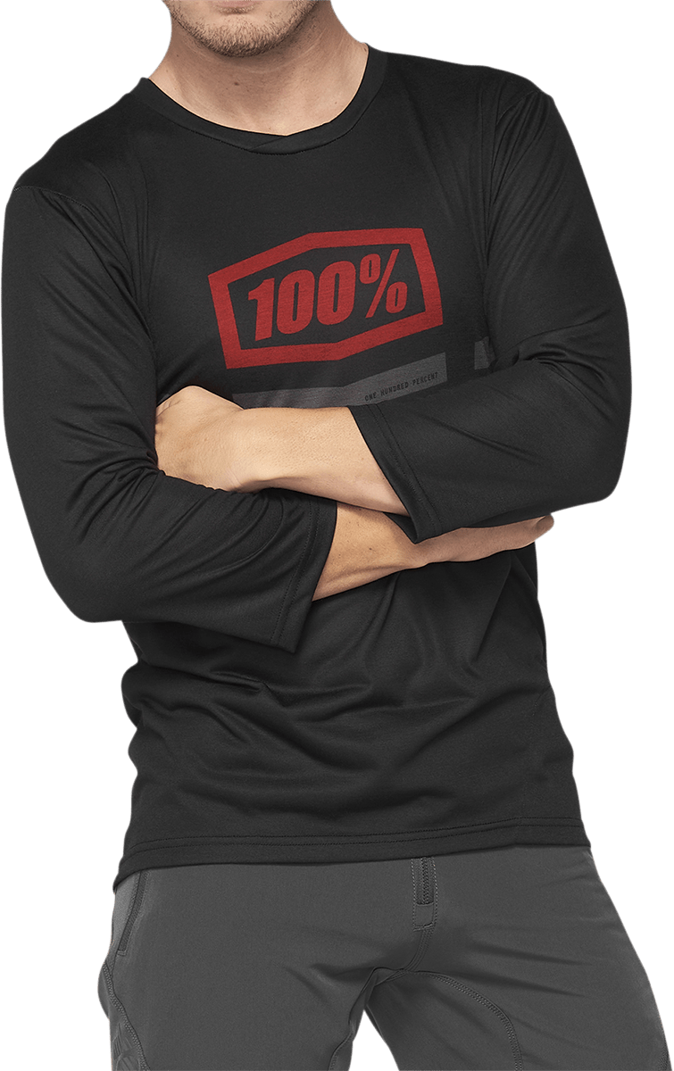 100% Airmatic 3/4 Sleeve Jersey - Black/Red - Medium 40018-00006 - Electrek Moto
