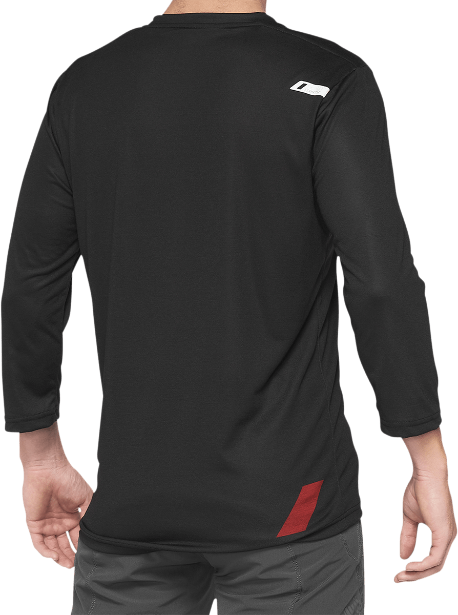 100% Airmatic 3/4 Sleeve Jersey - Black/Red - XL 40018-00008 - Electrek Moto