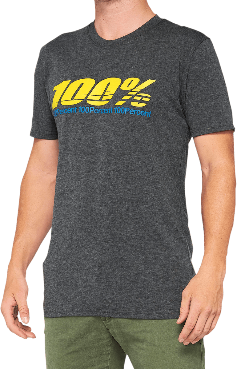 100% Argus Tech T-Shirt - Heather Charcoal - Large 35024-052-12 - Electrek Moto