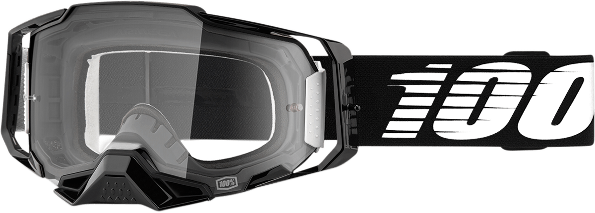 100% Armega Goggles - Black - Clear 50004-00001 - Electrek Moto
