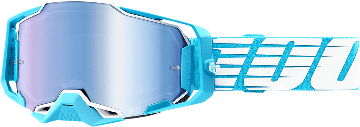 100% Armega Goggles - Oversized Sky - Blue Mirror 50005-00010 - Electrek Moto