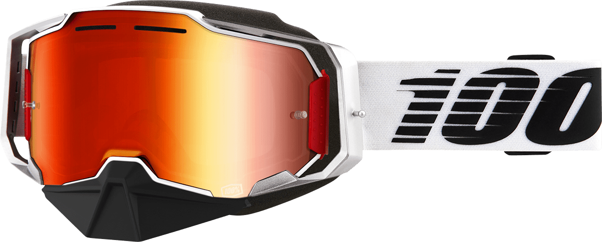 100% Armega Snow Goggles - Lightsaber - Red Mirror 50008-00002 - Electrek Moto