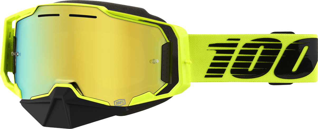 100% Armega Snow Goggles - Nuclear Citrus - Gold Mirror 50008-00003 - Electrek Moto