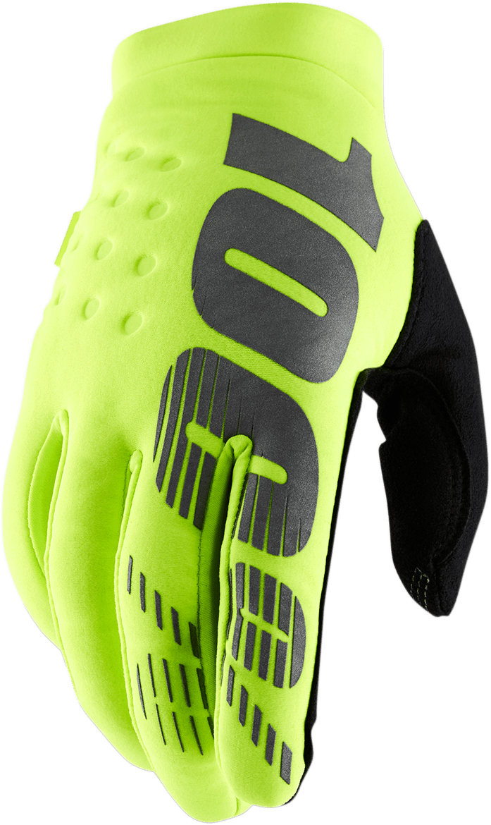 100% Brisker Gloves - Fluo Yellow/Black - 2XL 10003-00019 - Electrek Moto