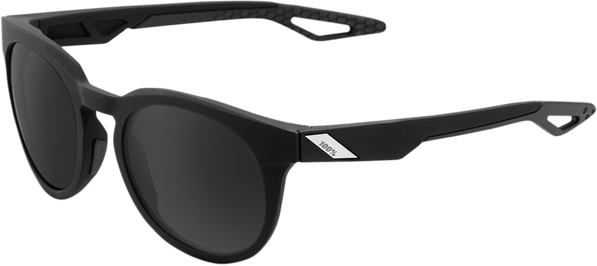 100% Campo Sunglasses - Matte Black - Smoke 61026-019-57 - Electrek Moto