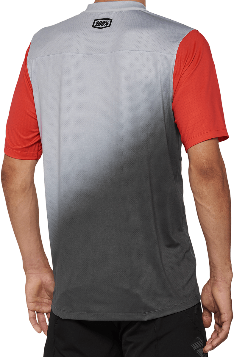 100% Celium Jersey - Short-Sleeve - Gray/Racer Red - Small 40011-00010 - Electrek Moto