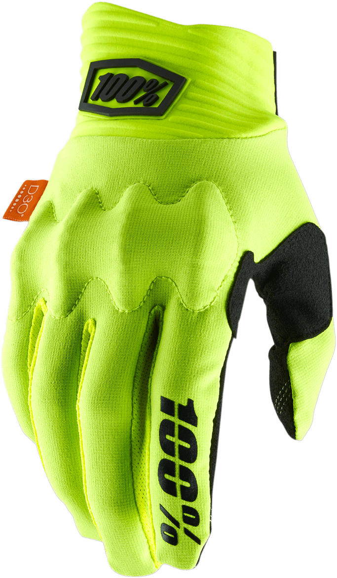 100% Cognito Gloves - Fluo Yellow/Black - Large 10014-00017 - Electrek Moto