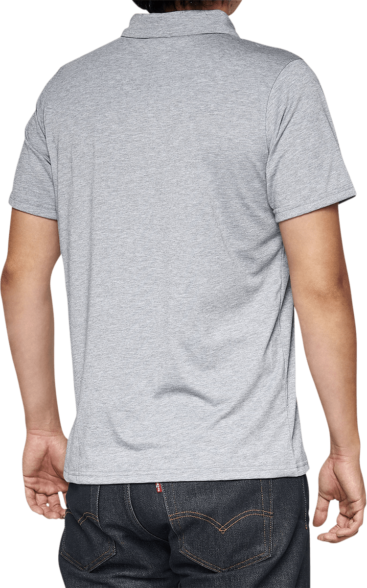 100% Corpo Polo Shirt - Heather Gray/White - Small 35019-252-10 - Electrek Moto