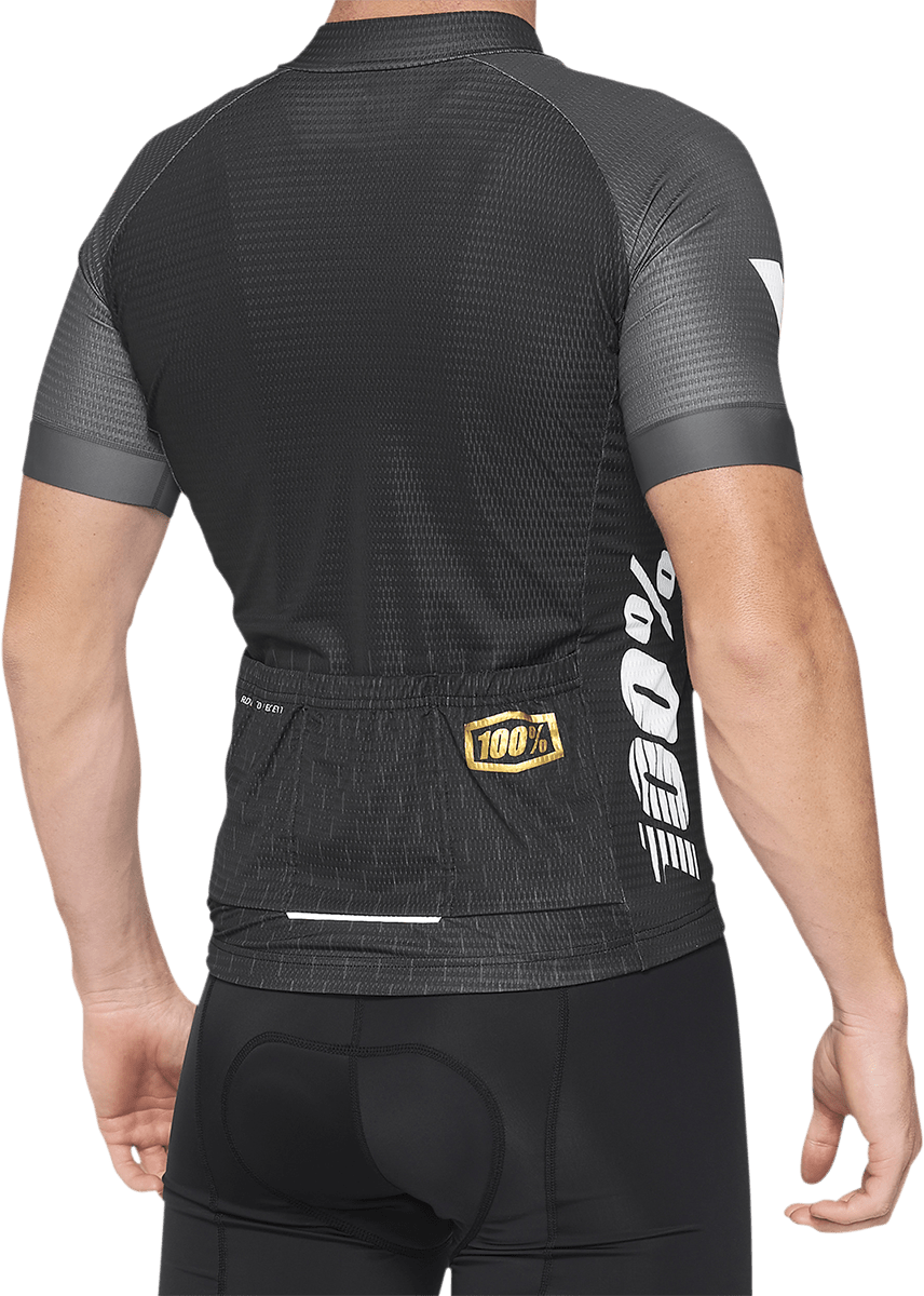 100% Exceeda Jersey - Short-Sleeve - Black/Charcoal - Large 40051-00002 - Electrek Moto