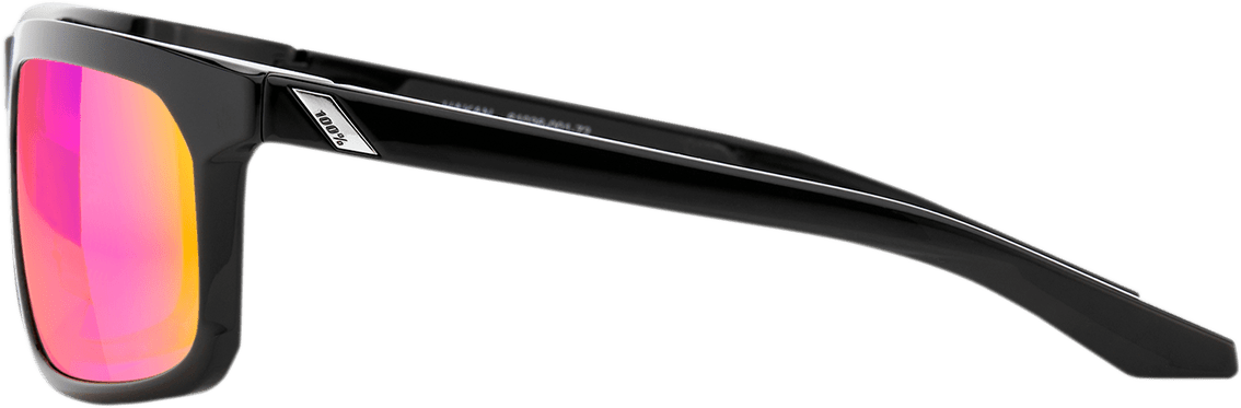 100% Hakan Sunglasses - Black - Purple Mirror 61036-001-72 - Electrek Moto